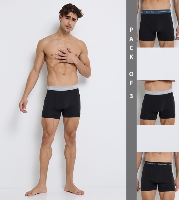 3-Pack Logo Waistband Trunks
