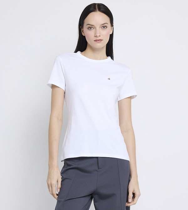 Logo Embroidered Slim Fit T-Shirt