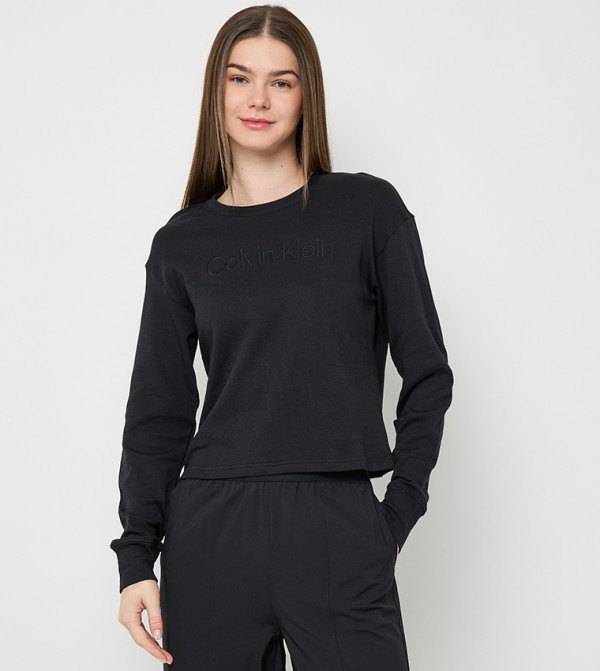 Logo Embroidered Long Sleeves Sweatshirt