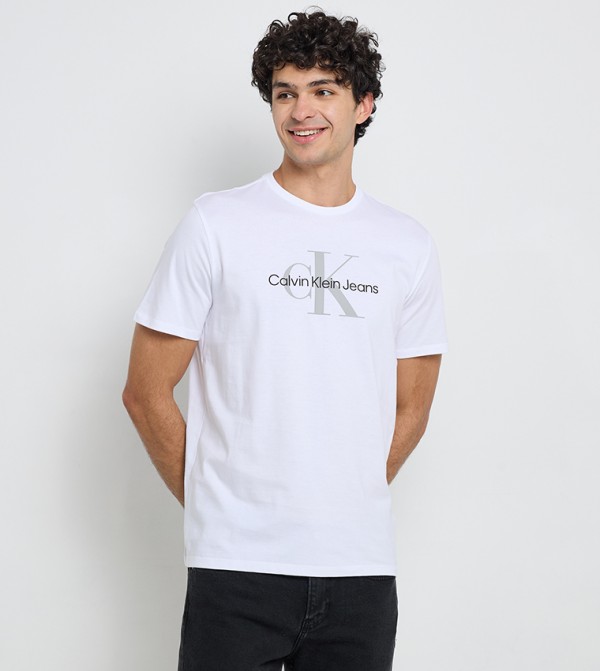 Monogram Print Crew Neck T-Shirt