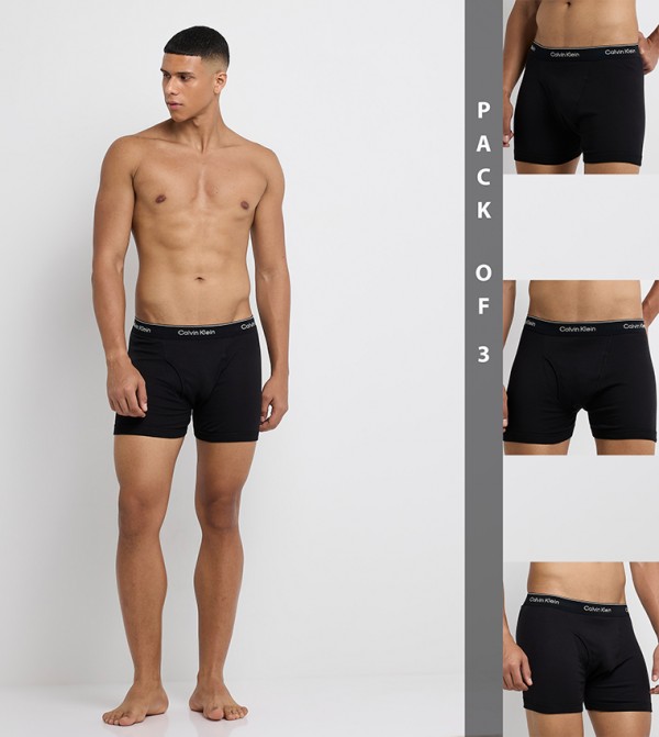 3-Pack Logo Waistband Trunks