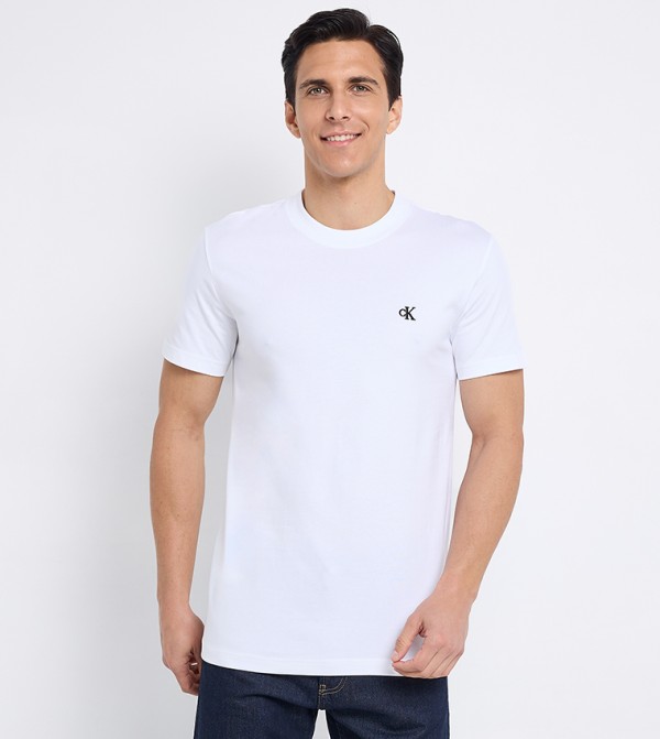 Logo Embroidered Crew Neck T-Shirt
