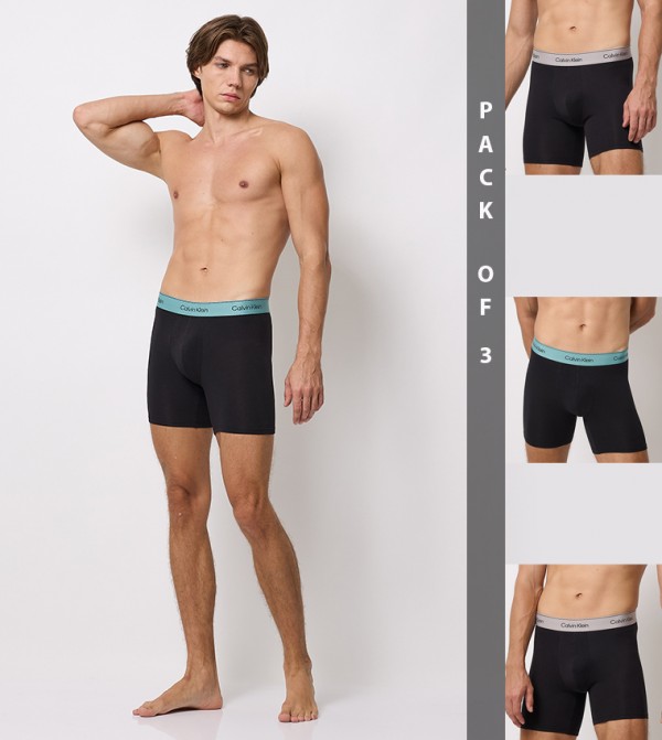 3-Pack Logo Waistband Trunks