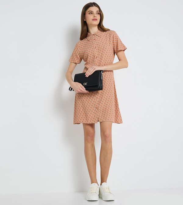 Monogram Printed Shirt Dress