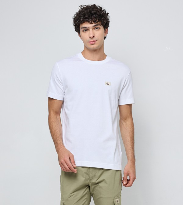 Logo Label Woven T-Shirt