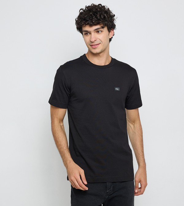 Logo Label Woven T-Shirt