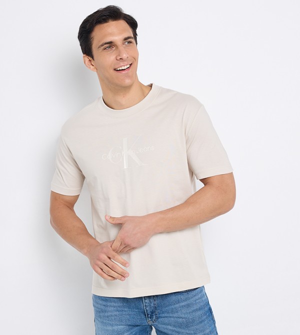 Monogram Print Crew Neck T-Shirt