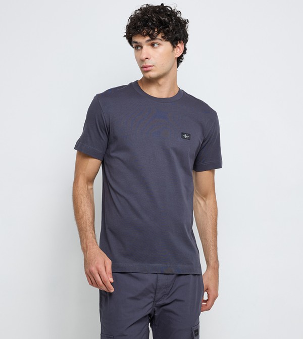 Logo Label Woven T-Shirt