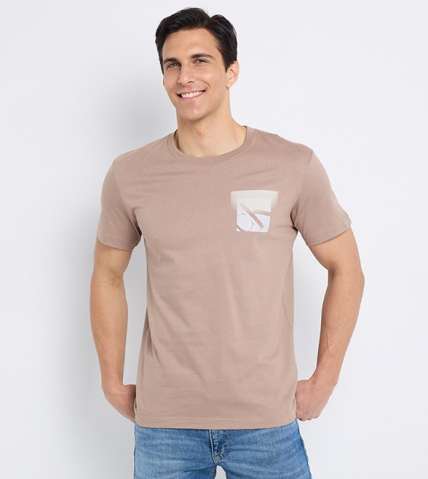 Monogram Print Crew Neck T-Shirt