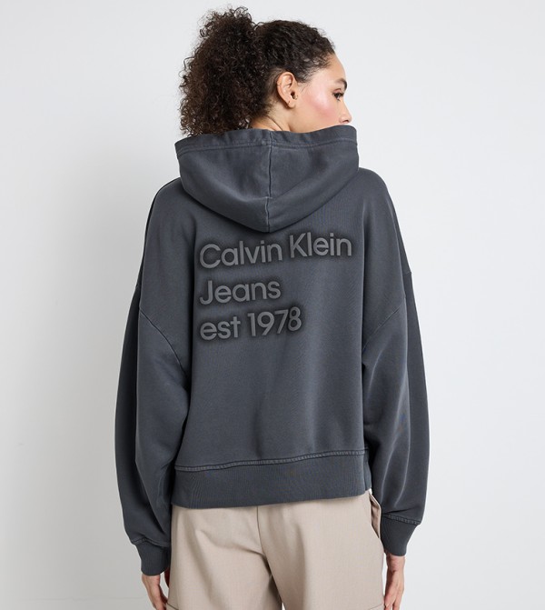 Logo Embroidered Hooded Jacket
