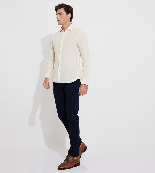 BLEECKER 1985 Solid Button Closure Chinos