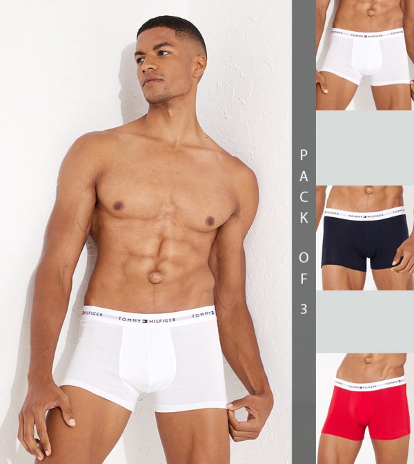 3-Pack Logo Waistband Trunks