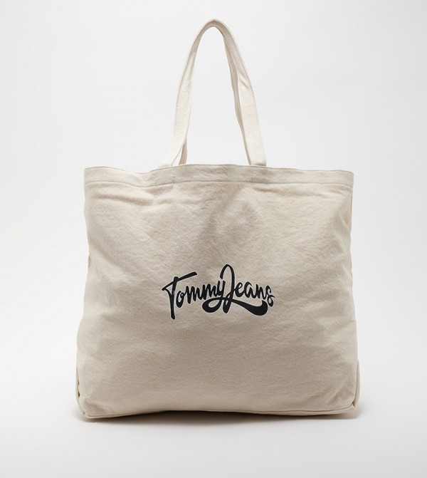 Logo Printed Canvas Tote Bag