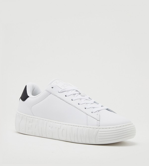 Leather Lace-Up Sneakers