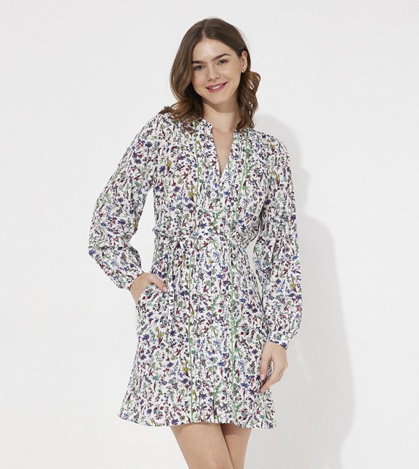 Floral Printed Long Sleeves Dress
