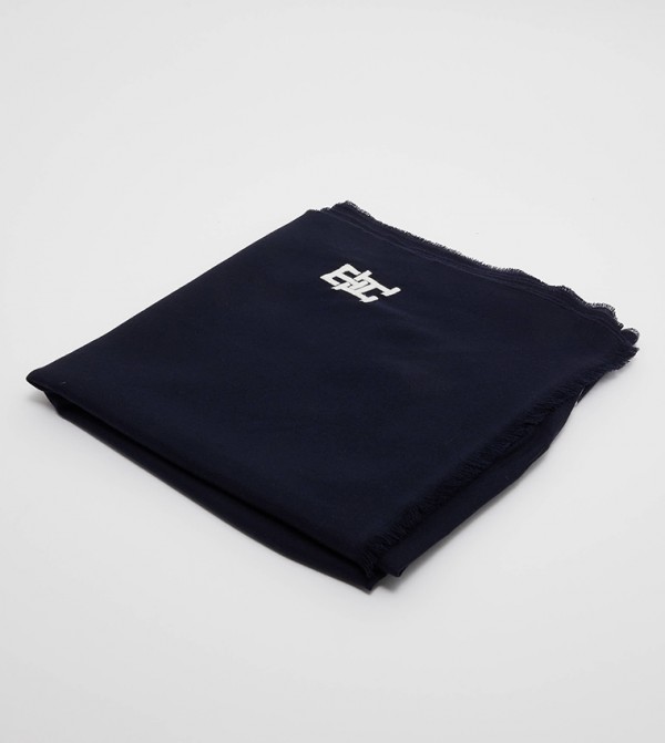 Tommy Hilfiger Monogram Contrast Logo Scarf Aw0aw06004 In Navy