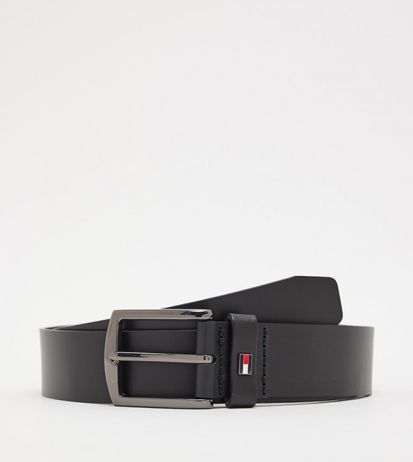 Buy Tommy Hilfiger Smooth Leather Logo Belt In Tan