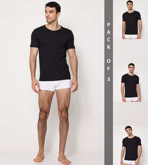 Pack of 3 Solid Short Sleeves T-Shirts