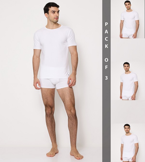 Pack of 3 Solid Short Sleeves T-Shirts