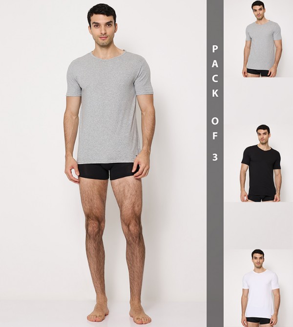 Pack of 3 Solid Short Sleeves T-Shirts