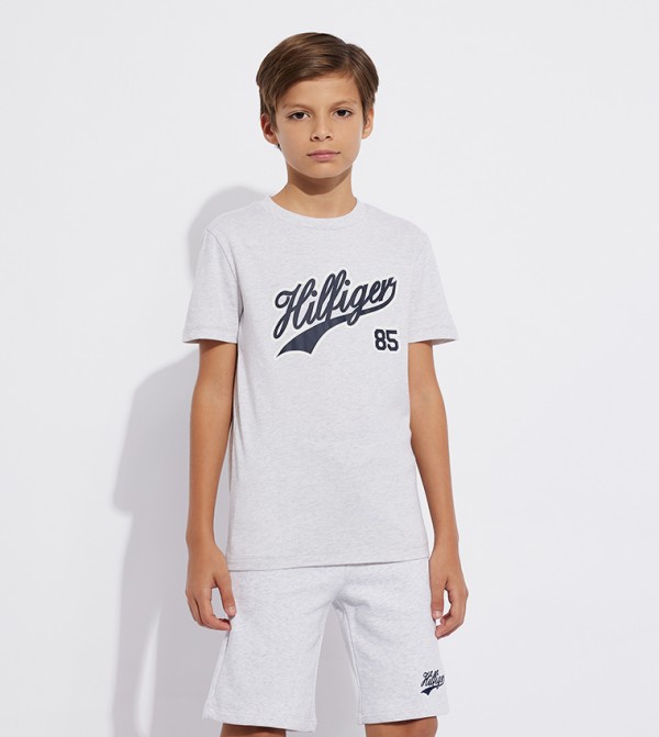 Monotype Print Short Sleeves T-Shirt