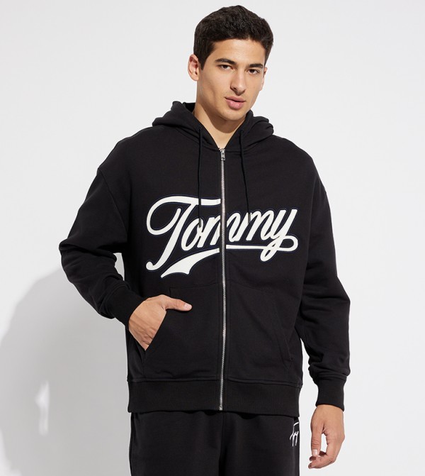 Logo Printed Hooded Jacket