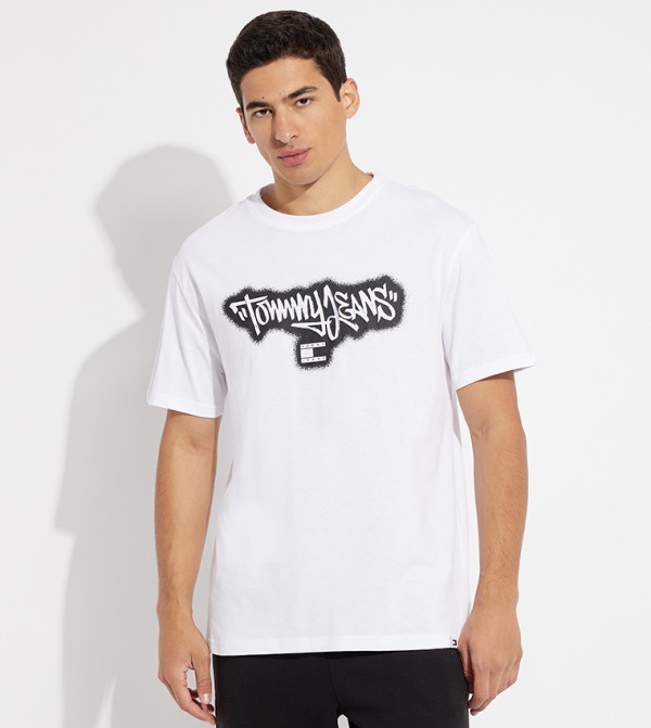 Spray Logo Crew Neck T-Shirt