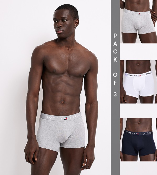 Pack of 3 Logo Waistband Trunks