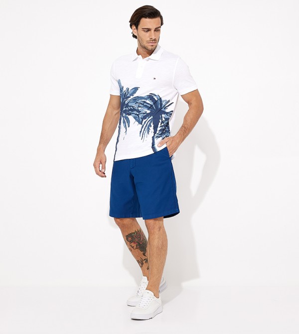 Solid Drawstring Waist Shorts