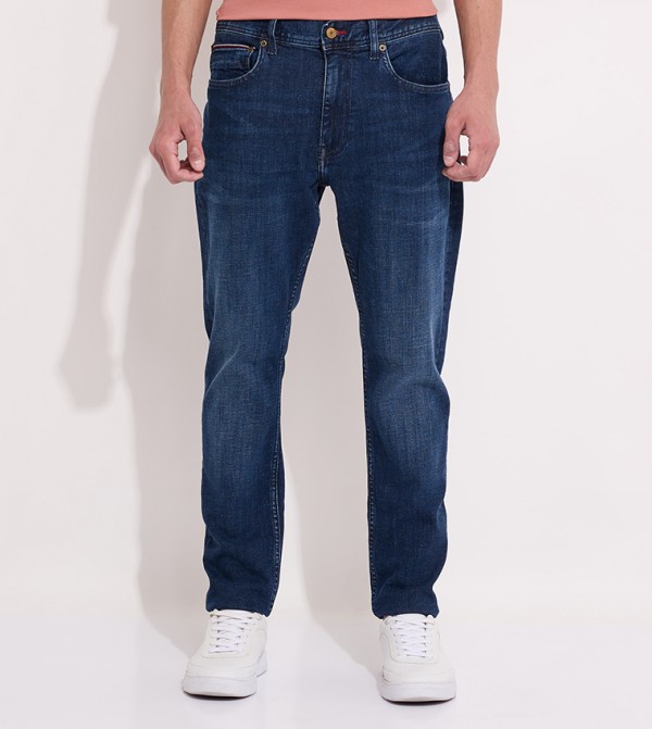 Washed Tapered Jeans