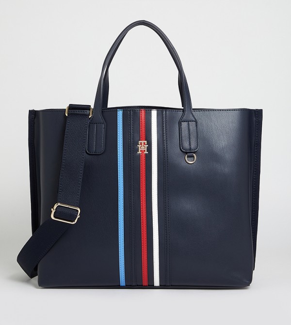 Buy Tommy Hilfiger Iconic Logo Detail Textured Tote Bag In