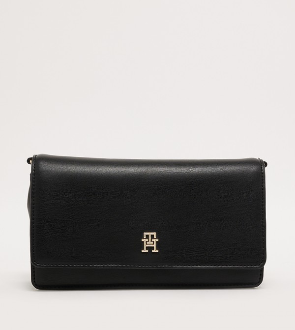Textured Logo Detail Crossbody Bag