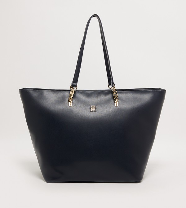 Textured Logo Detail Tote Bag