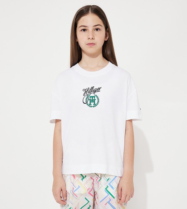 Monotype Embroidered Crew Neck T-Shirt