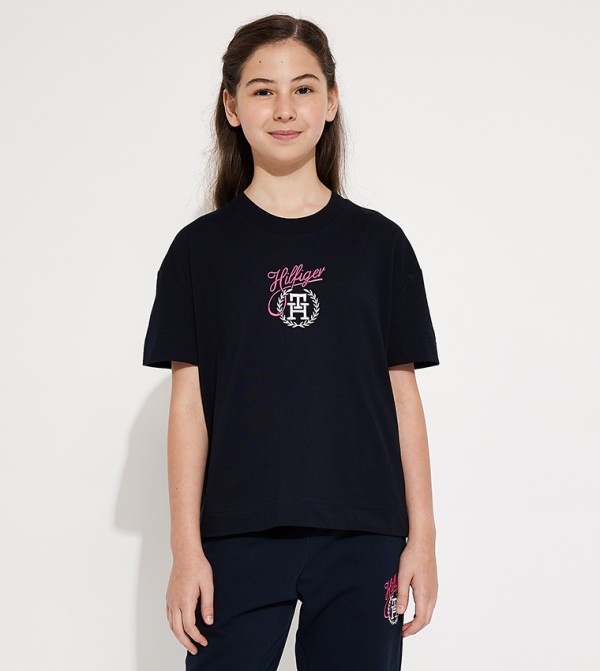 Monogram Embroidered Short Sleeves T-Shirt
