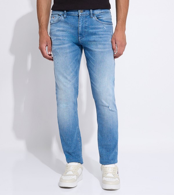 Washed Straight Fit Jeans