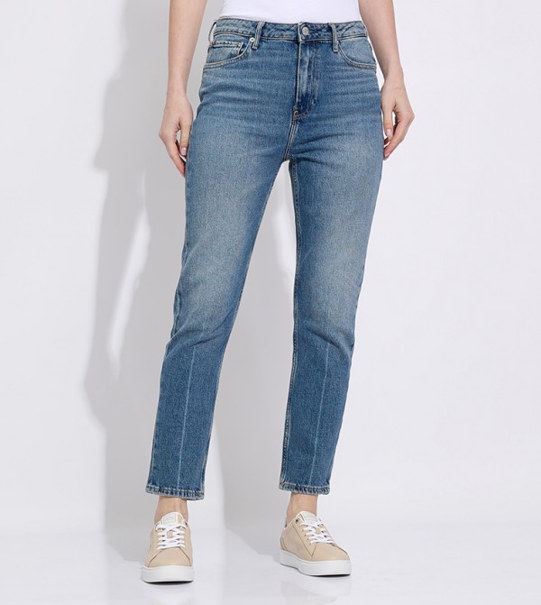 Faded High Waist Slim Fit Jeans