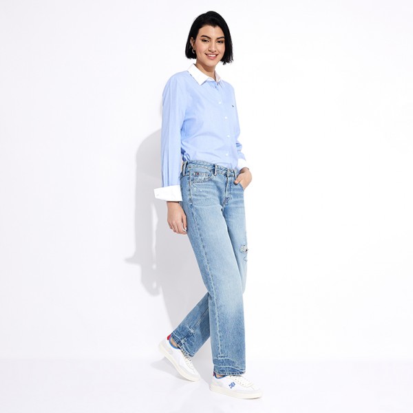 Ripped Straight Fit Jeans