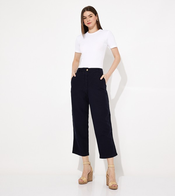 Solid Slim Fit Trousers