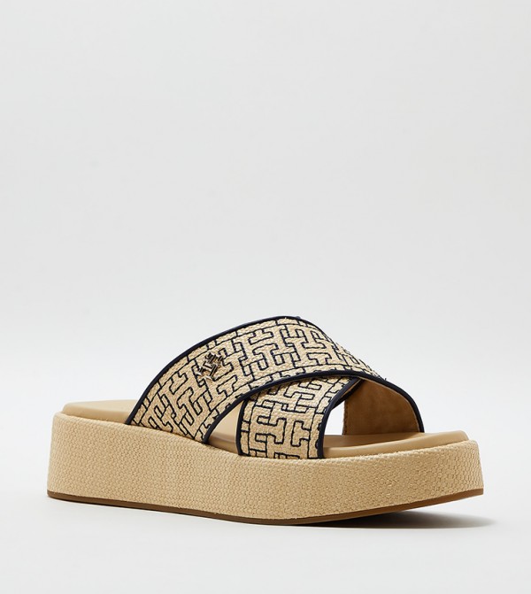 Monogram Patterned Platform Sandals
