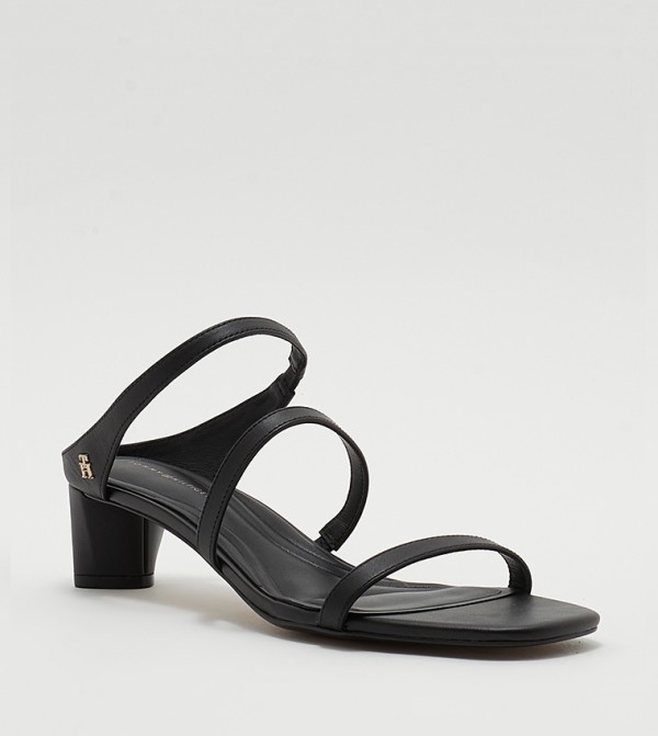 Leather Strappy Open Toe Heel Sandals