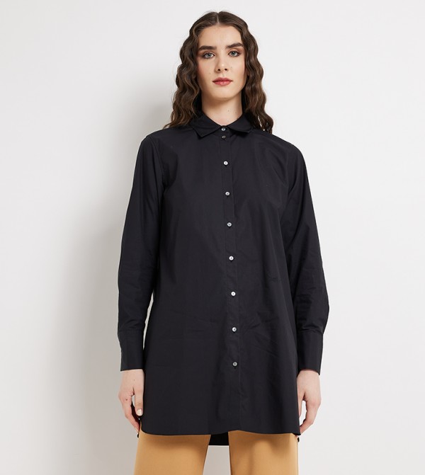 Oversized black shop long sleeve shirt