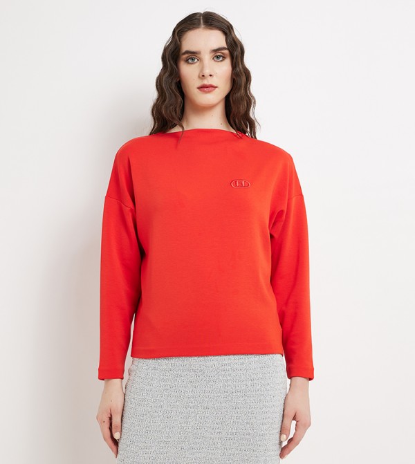 Logo Embroidered Long Sleeves Sweatshirt