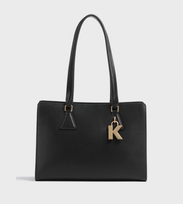LOCK Textured Shoulder Bag