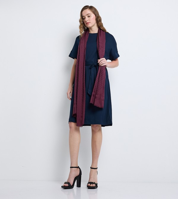 Belted Crew Neck T-Shirt Dress