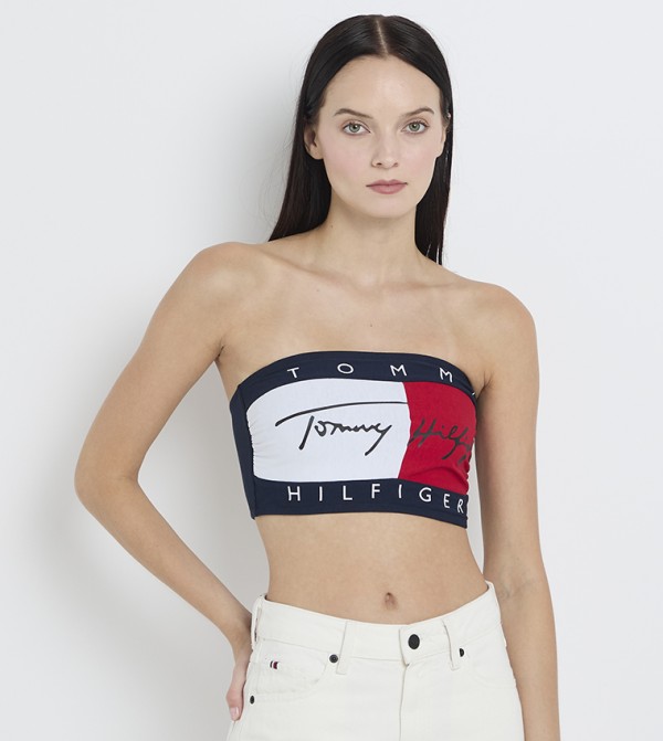 Logo Printed Bandeau Top