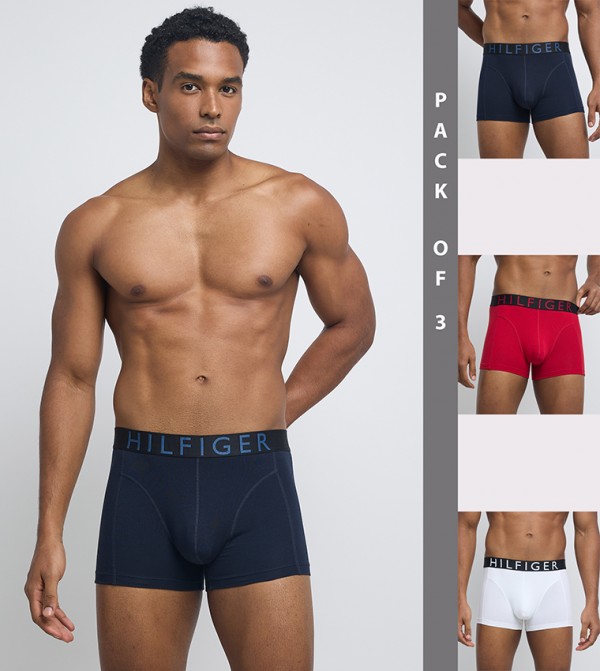 3-Pack Logo Waistband Trunks