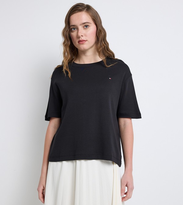 Flag Detail Crew Neck T-Shirt