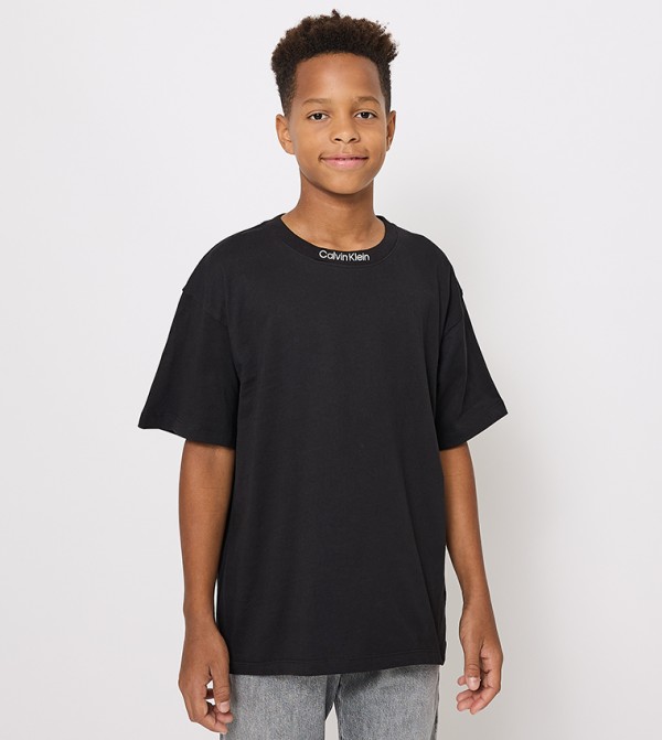 Logo Embroidered Crew Neck T-Shirt