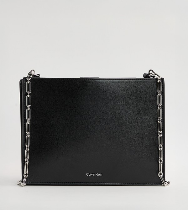 Logo Detail Textured Crossbody Bag
